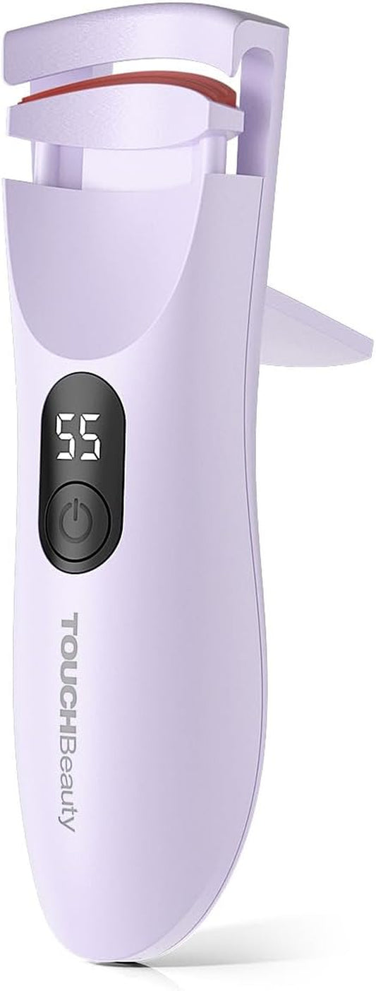 AdvancE™ Rechargeable Heated Eyelash Curler with LED Display, Offering 3 Adjustable Temperature Levels for a Natural, Long-Lasting Curl (Up to 24 Hours) - Model AG-2316 in Purple.