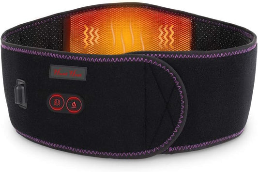 AdvanceHeat™ Waistband with Cordless Heating Pad for Lower Back, Electric Heating and Massage Features, Powered by Rechargeable Battery.